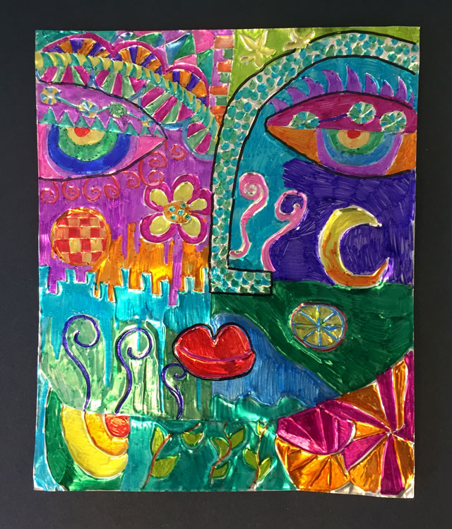 Sandra Silberzweig Tooling Foil Illustration | www.smallhandsbigart.com