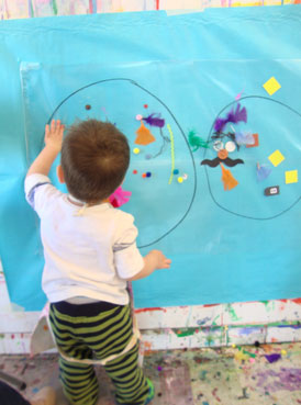 sticky faces | www.smallhandsbigart.com Toddler Art Project from Small Hands Big Art