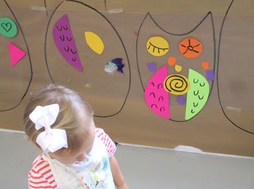 Owl Sticky Wall | www.smallhandsbigart.com/blog