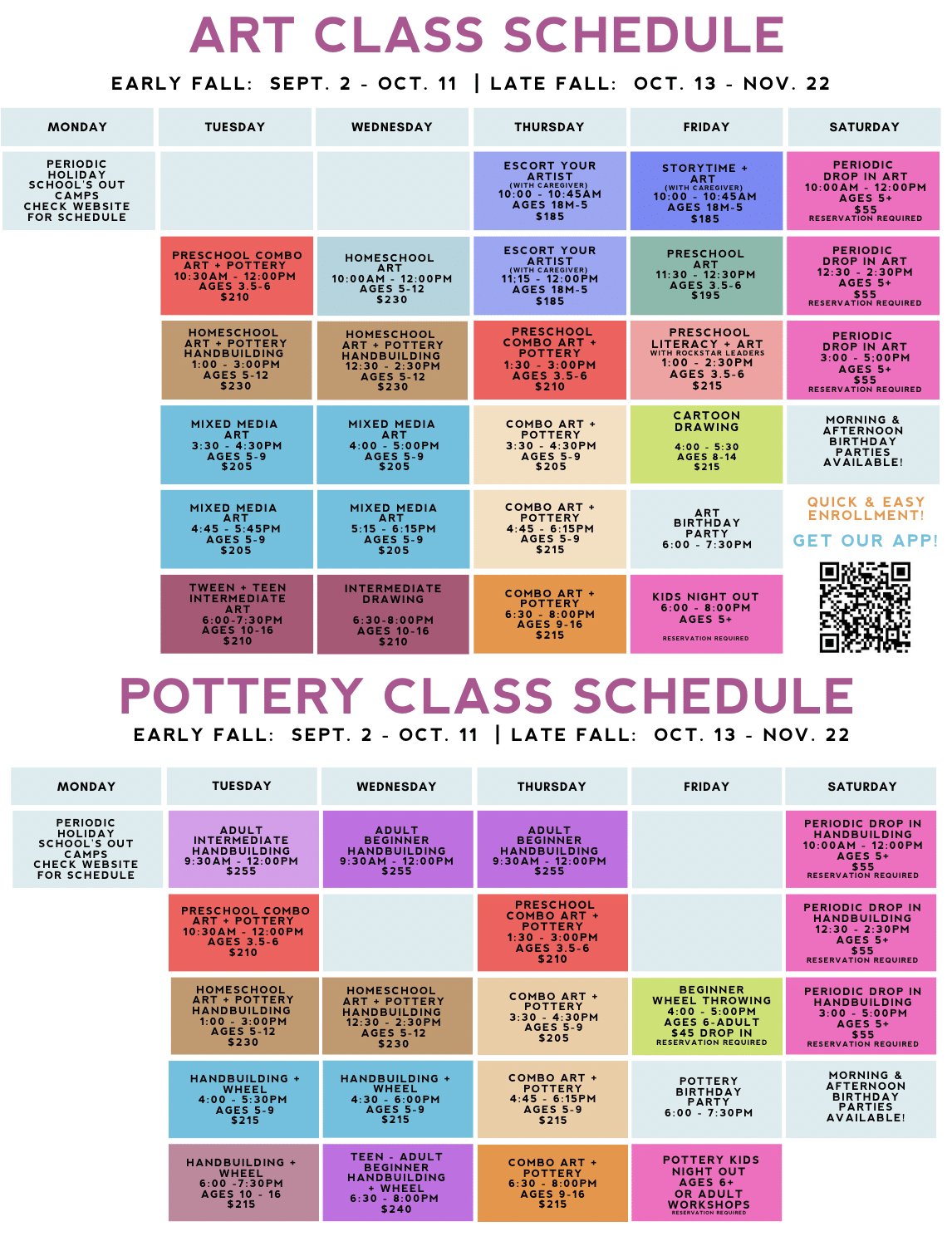 Small Hands Big Art Class Schedule
