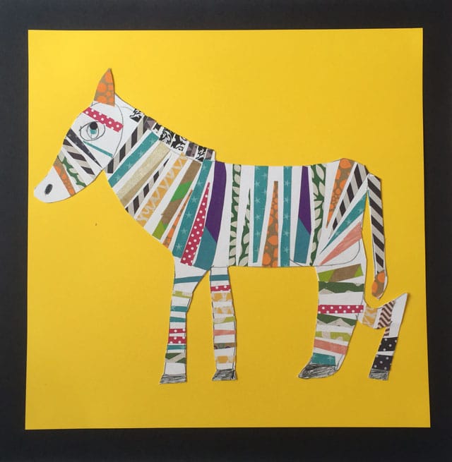 Melanie Mikecz Collaged Zebras | www.smallhandsbigart.com