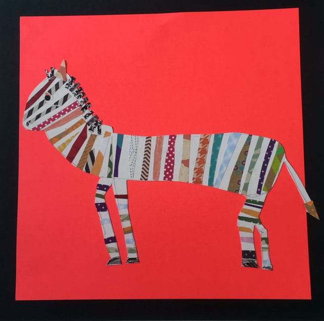 Melanie Mikecz Collaged Zebras | www.smallhandsbigart.com