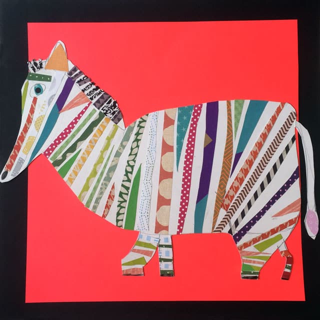 Melanie Mikecz Collaged Zebras | www.smallhandsbigart.com