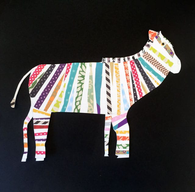 Melanie Mikecz Collaged Zebras | www.smallhandsbigart.com