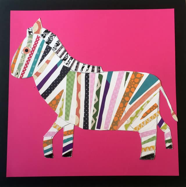 Melanie Mikecz Collaged Zebras | www.smallhandsbigart.com