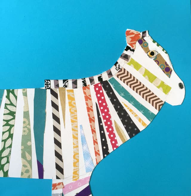 Melanie Mikecz Collaged Zebras | www.smallhandsbigart.com