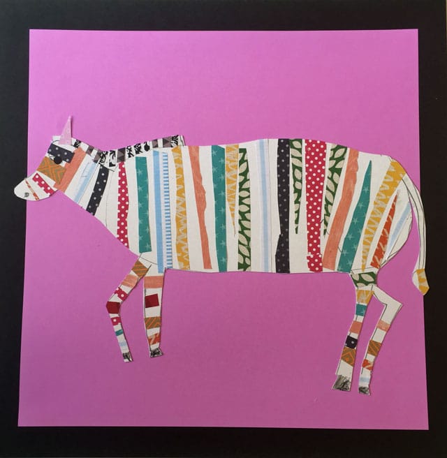 Melanie Mikecz Collaged Zebras | www.smallhandsbigart.com