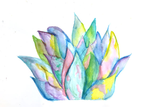 watercolor cacti + succulents // www.smallhandsbigart.com