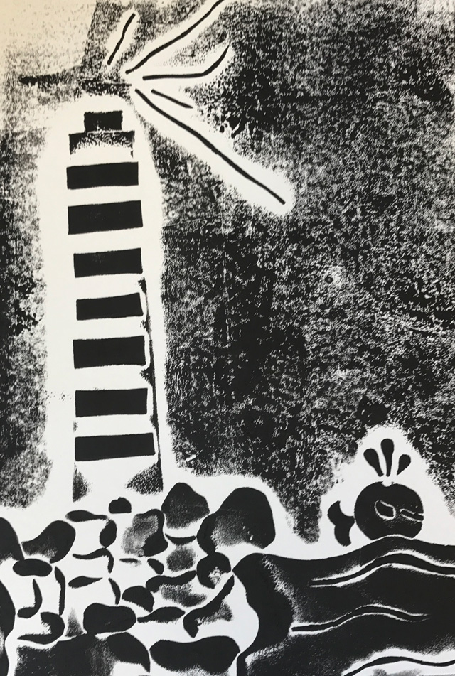 North Carolina Chalk Pastel Lighthouses Printmaking Project