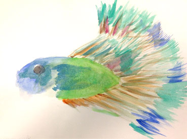 watercolor fish | www.smallhandsbigart.com/blog