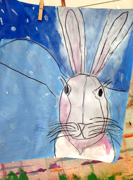 winter hares | www.smallhandsbigart.com/blog
