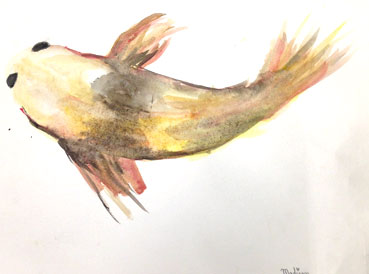 Tween + Teen Art Class Highlights | watercolor fish | www.smallhandsbigart.com/blog