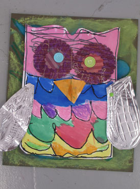 3D Mixed Media Owls | www.smallhandsbigart.com/blog