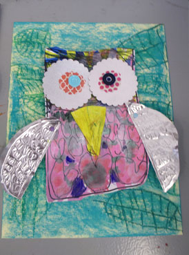 3D Mixed Media Owls | www.smallhandsbigart.com/blog