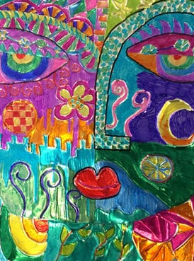 Tooling Foil Silberzweig Portraits - Kids Art Classes, Camps