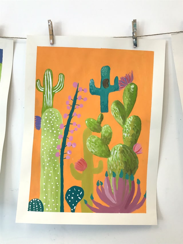 Southwest Cacti Painting Project // www.smallhandsbigart.com