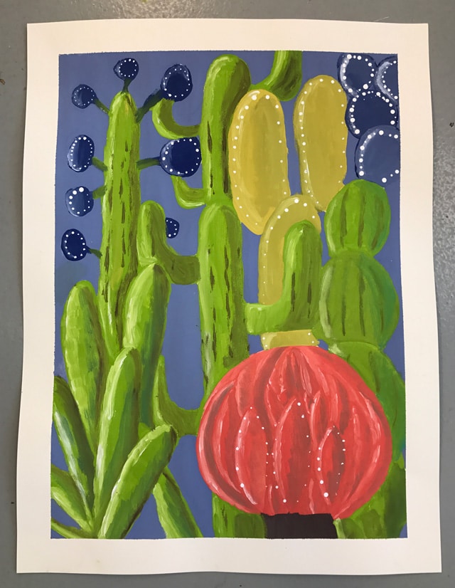 Southwest Cacti Painting Project // www.smallhandsbigart.com