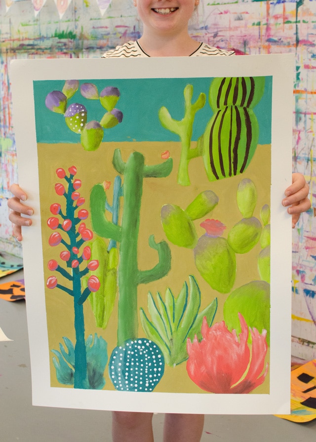 Southwest Cacti Painting Project // www.smallhandsbigart.com