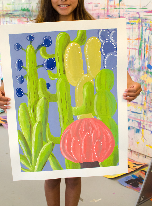 Southwest Cacti Painting Project // www.smallhandsbigart.com