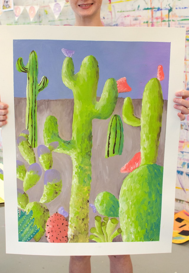 Southwest Cacti Painting Project // www.smallhandsbigart.com