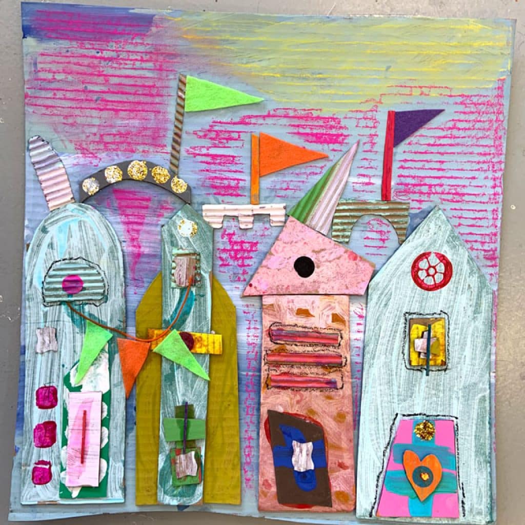 Its a Small World Cardboard Collage Its a Small World Cardboard Collage
