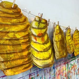 Cardboard beehive art project