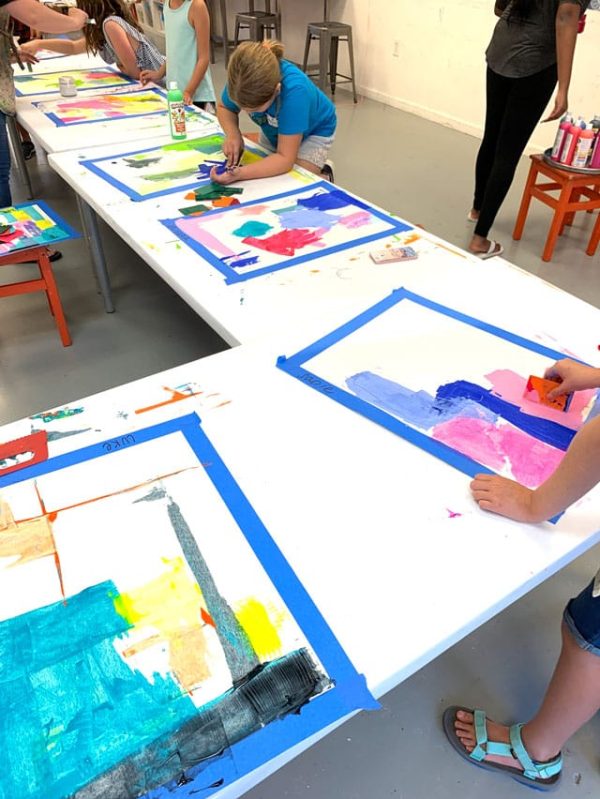 Abstract Scraper Painting - Kids Art Classes, Camps, Parties and Events ...