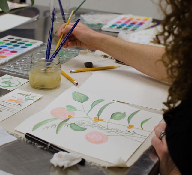 Adult Watercolor Class Charlotte / Small Hands Big Art