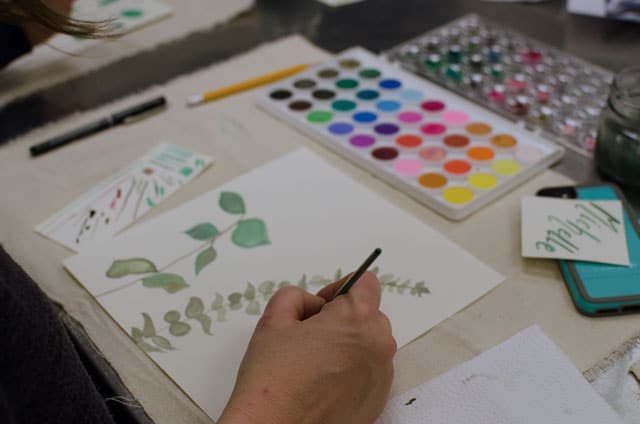 Adult Watercolor Class Charlotte / Small Hands Big Art