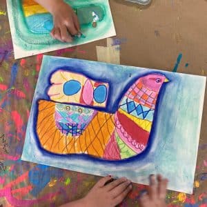 Sanna Annukka Inspired Bird Art Lesson for Kids