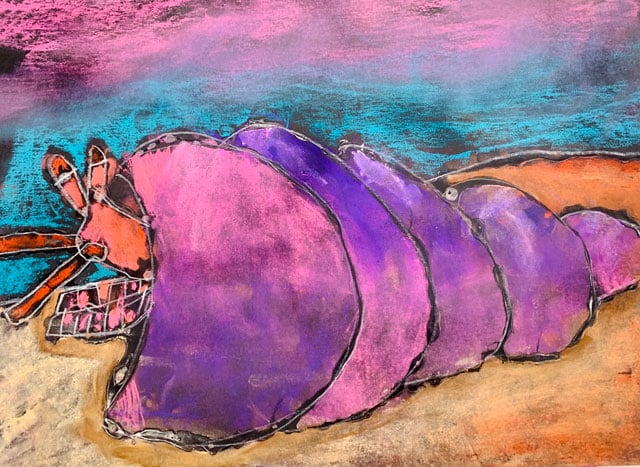 Chalk Pastel Hermit Crab