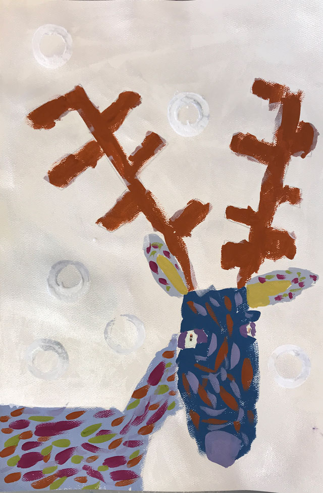 Winter Reindeer // www.smallhandsbigart.com