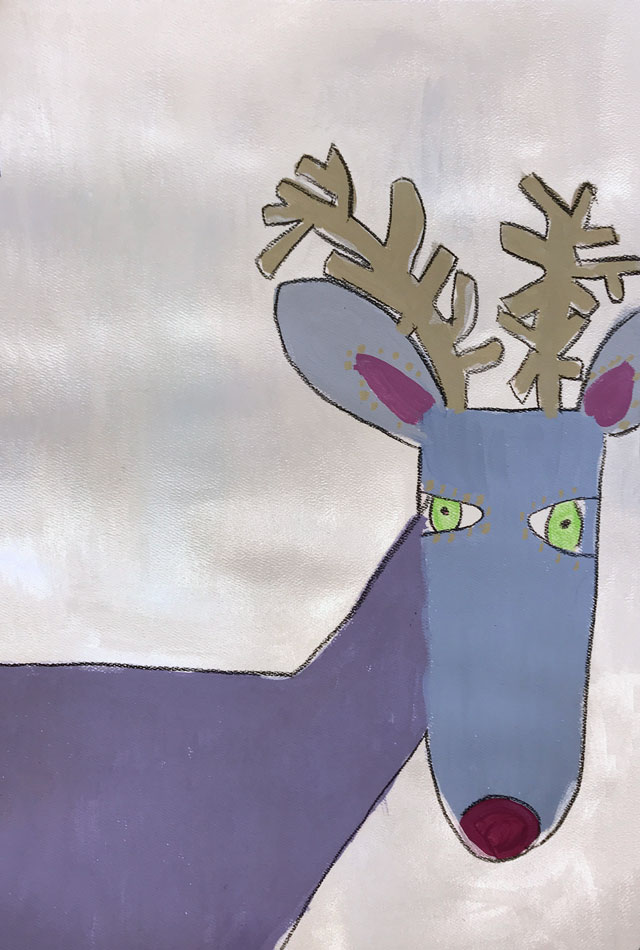 Winter Reindeer // www.smallhandsbigart.com