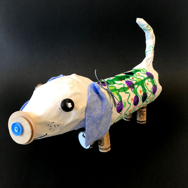 Papier Mache Wiener Dog // www.smallhandsbigart.com