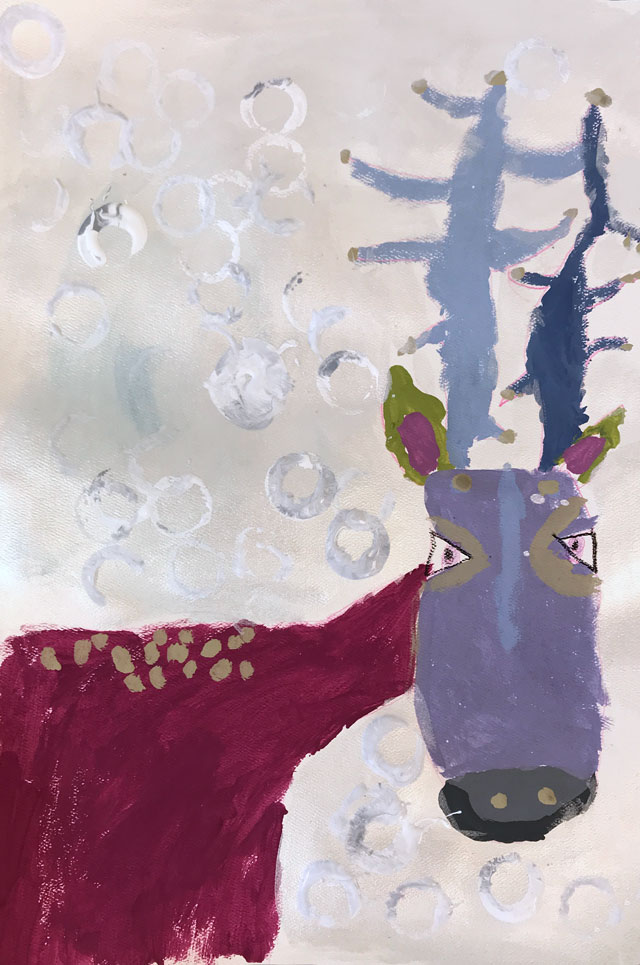 Winter Reindeer // www.smallhandsbigart.com