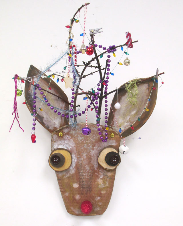 Cardboard Reindeer Bust